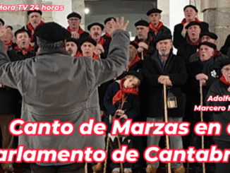 Adolfo Diaz marcero mayor en el Canto de Marzas del Parlamento de Cantabria (+ video)